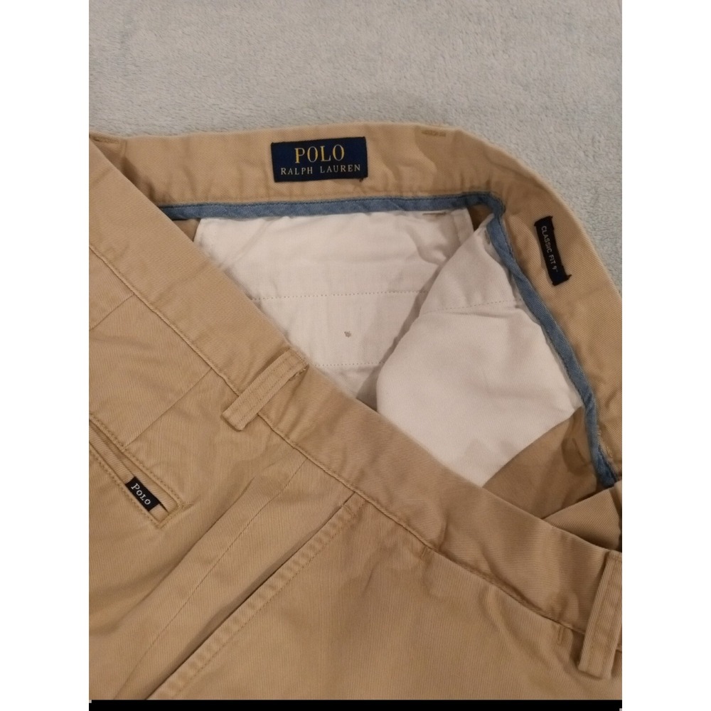 Mens Polo Ralph Lauren Khaki Golf Shorts ChChinolat Front Classic Fit 9" 33 - Picture 2 of 6